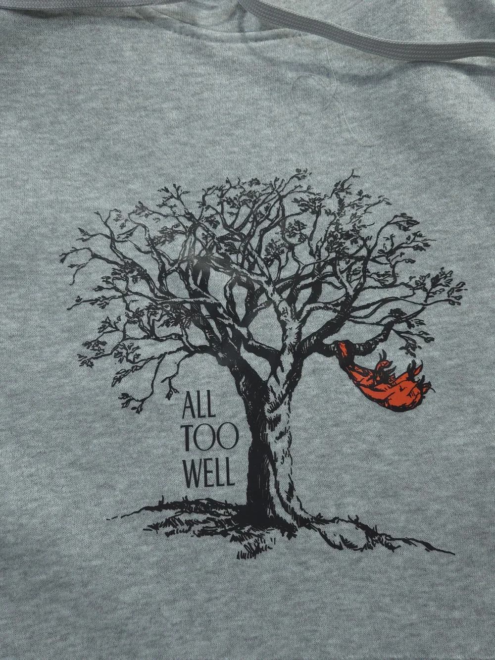 Taylor Swift Hoodie Womens XS Gray All Too Well Tree Red Scarf Eras Tour Sweatsh